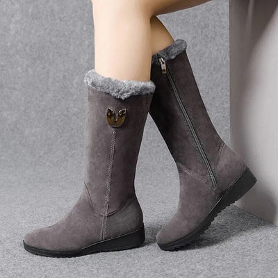 Warme Knöchel Winterstiefel mit Wolle und Flacher Sohle für Damen | Ideal für das tägliche Tragen