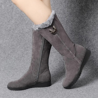 Warme Knöchel Winterstiefel mit Wolle und Flacher Sohle für Damen | Ideal für das tägliche Tragen