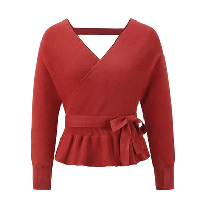 Cineca | Eleganter Wickelpullover mit Bindegürtel