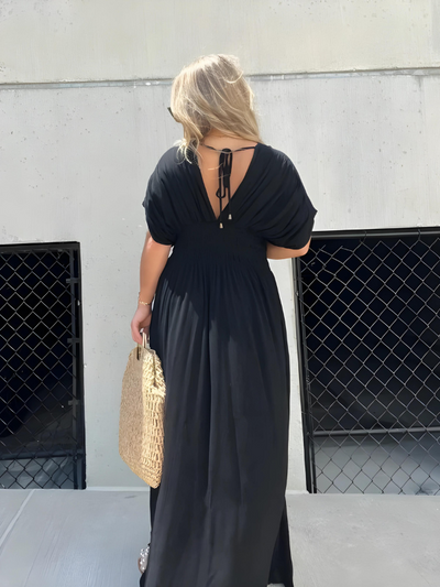 Liefe | Maxikleid mit geteiltem V-Ausschnitt und Schlitz