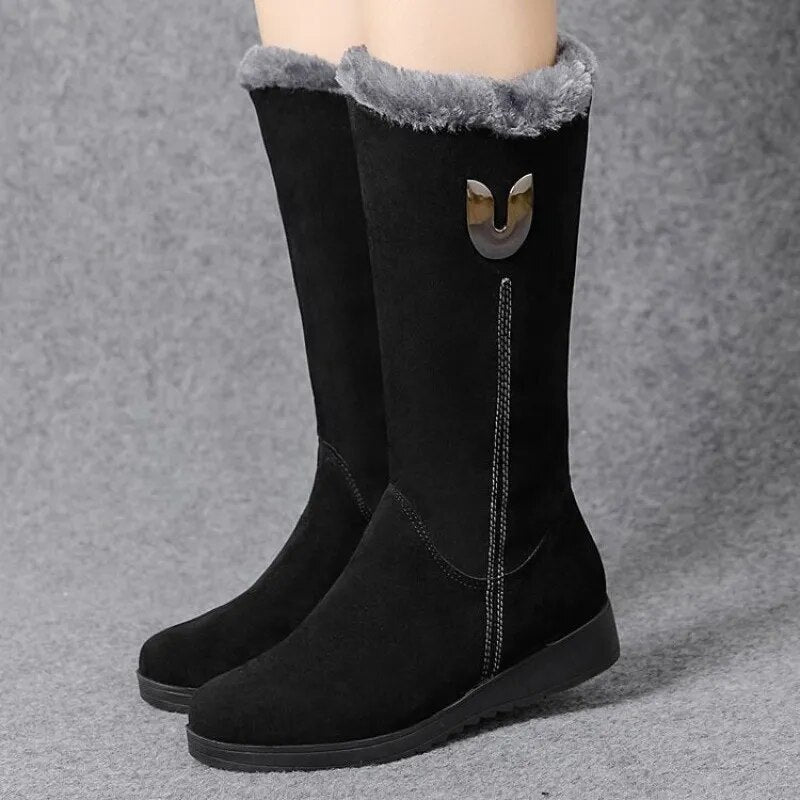Warme Knöchel Winterstiefel mit Wolle und Flacher Sohle für Damen | Ideal für das tägliche Tragen