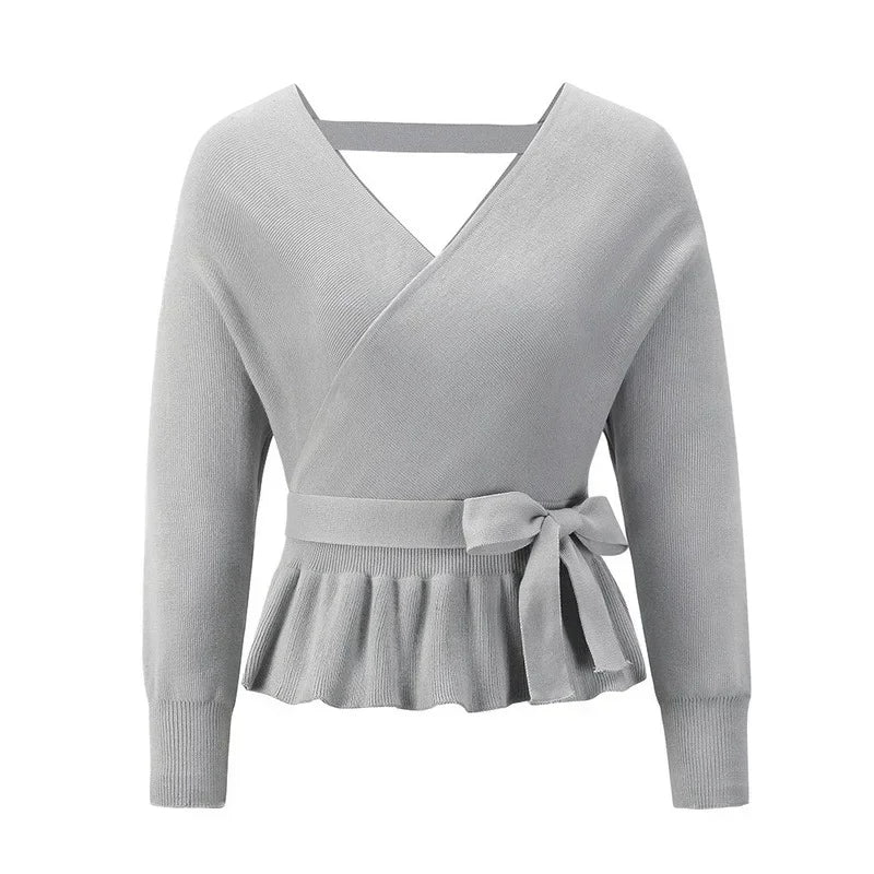 Cineca | Eleganter Wickelpullover mit Bindegürtel