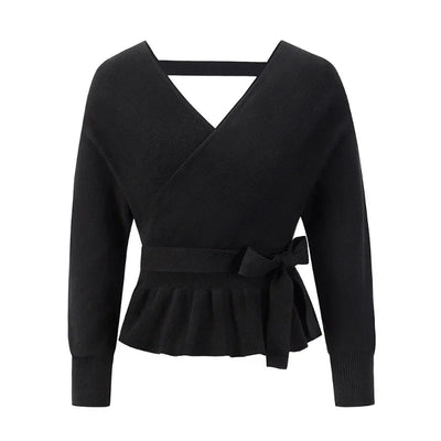 Cineca | Eleganter Wickelpullover mit Bindegürtel