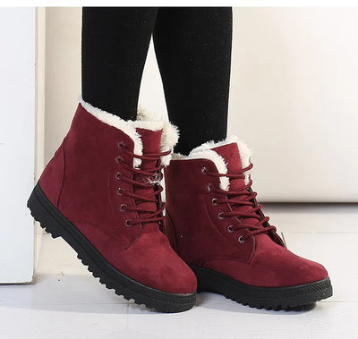 Langlebige Schneeboots mit Rutschfester Sohle und Wolle für Damen | Perfekt für legere Tage