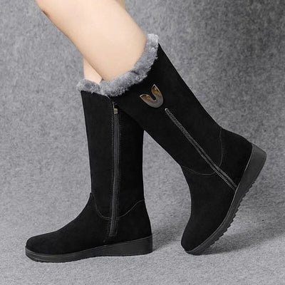 Warme Knöchel Winterstiefel mit Wolle und Flacher Sohle für Damen | Ideal für das tägliche Tragen