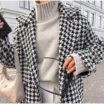 Damen Trenchcoat im Glencheck-Muster