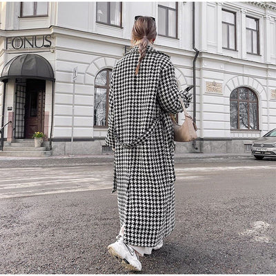 Damen Trenchcoat im Glencheck-Muster