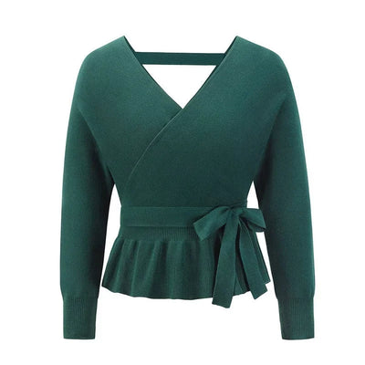 Cineca | Eleganter Wickelpullover mit Bindegürtel