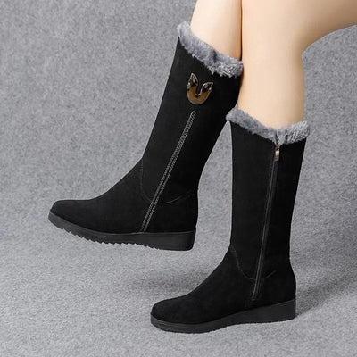 Warme Knöchel Winterstiefel mit Wolle und Flacher Sohle für Damen | Ideal für das tägliche Tragen