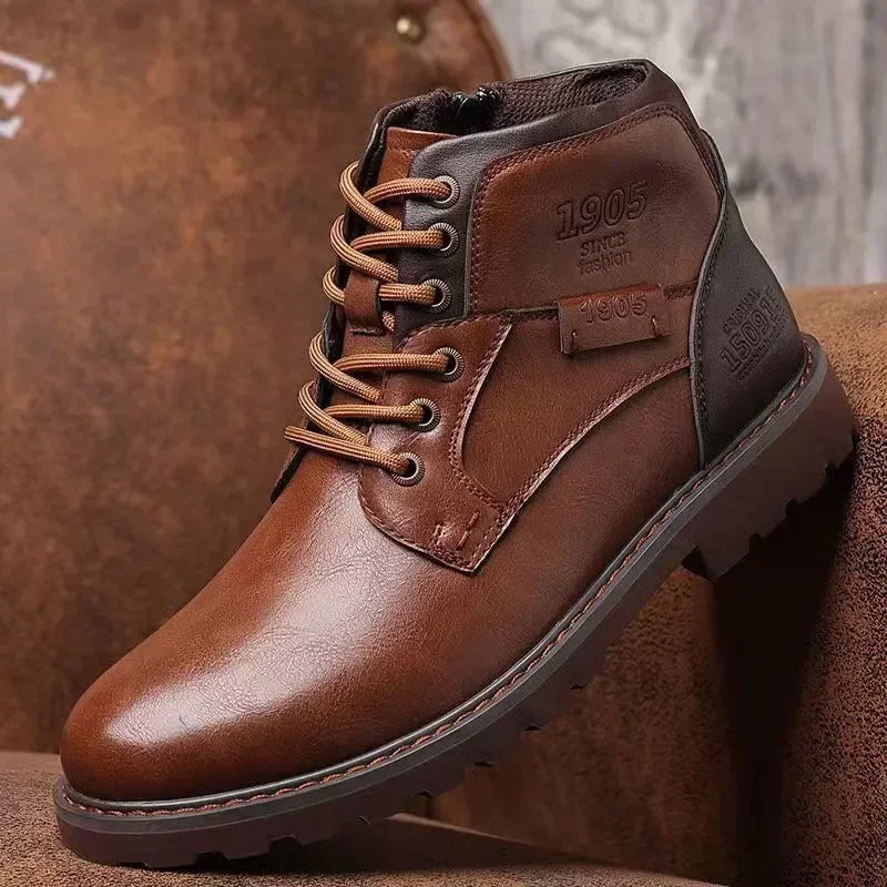 Logan | Robuste Herren-Stiefeletten aus Leder mit Strapazierfähiger Sohle