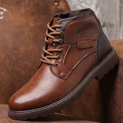 Logan | Robuste Herren-Stiefeletten aus Leder mit Strapazierfähiger Sohle