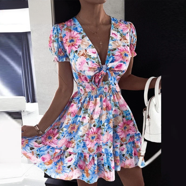 Fudus | Florales Puffärmel Kleid