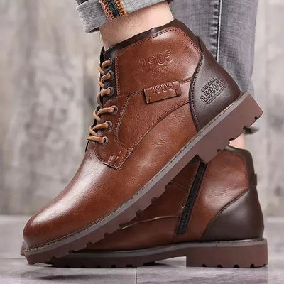 Logan | Robuste Herren-Stiefeletten aus Leder mit Strapazierfähiger Sohle
