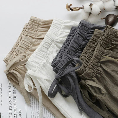 Elore | Schräge Taschen Leinen Shorts