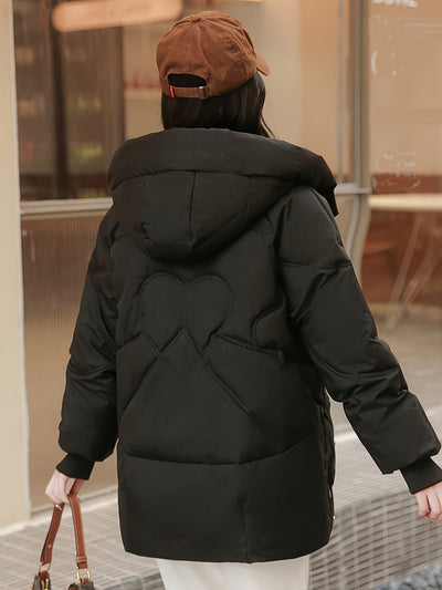 Lässiger Wintermantel Mit Kapuze Und Reißverschluss Für Damen |  Ideal für den Winter