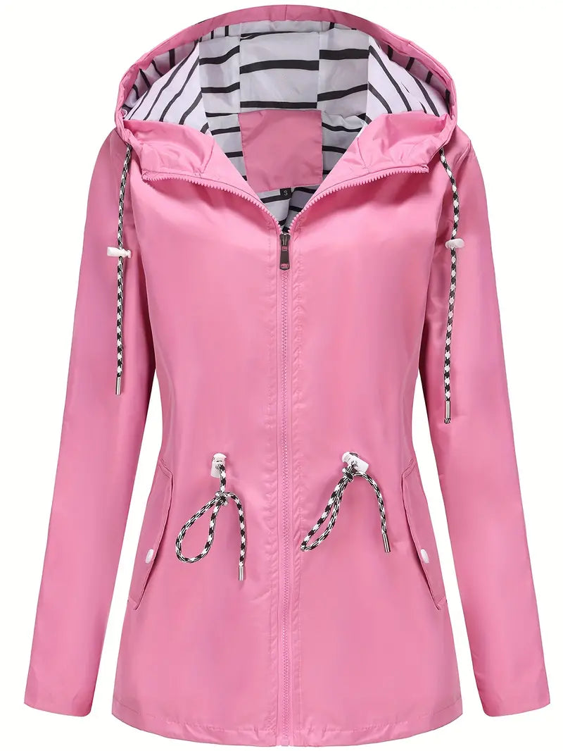 Stylische Wasserdichte Regenjacke mit Kapuze und Taschen für Damen | Ideal für den Winter