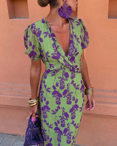 Fudus | Figurbetontes Elegantes Kleid Mit Puffärmeln