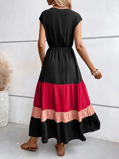 Rome | Farbblock Plissee-Kleid