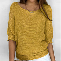 Leonie - Moderner Pullover mit Rundhalsausschnitt in Gelb