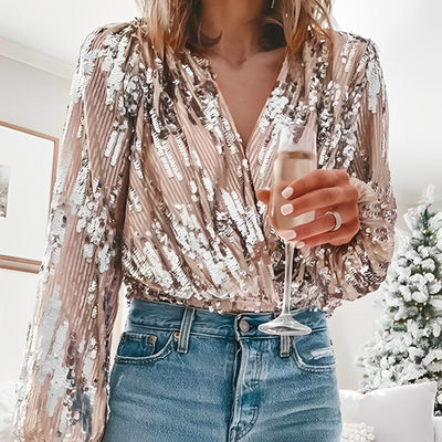Friederike | Moderne glänzende Partybluse