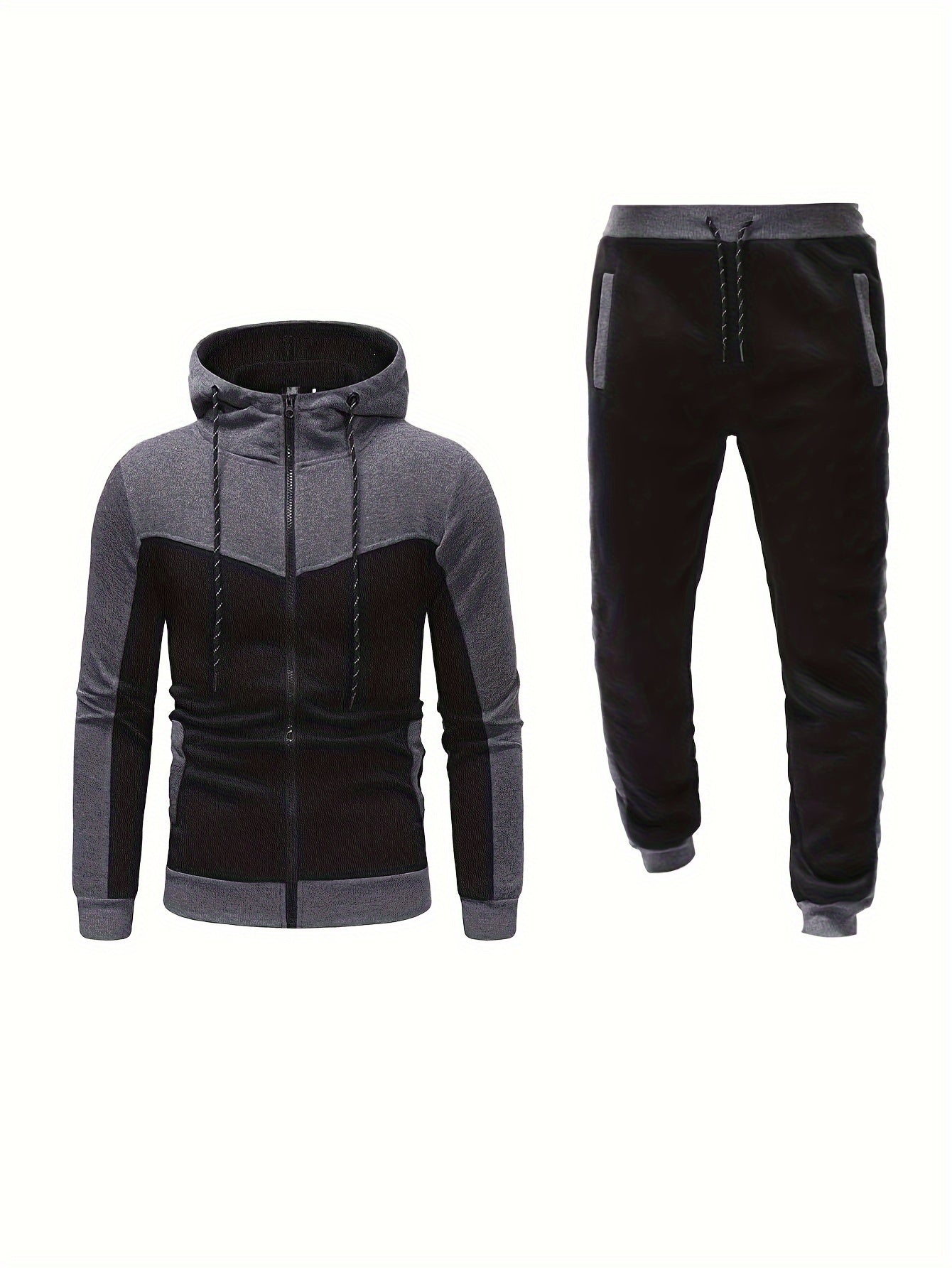 Herren Freizeit-Trainingsanzug in Übergröße mit Kapuzenpullover und Hose | Ideal für Active Wear