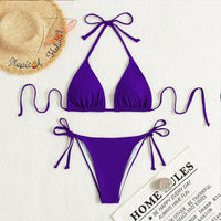 Donna – Bikinis mit Bindebändern in einfarbig in Lila