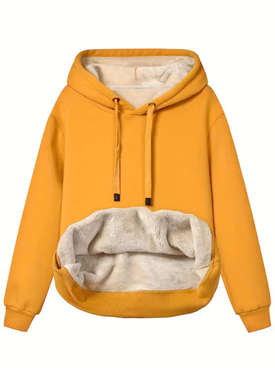Frenska | Damen Winter Kapuzenpullover aus Plüsch