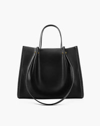 Marie | Elegante Vegane Leder Tote Bag Minimalistische Schultertasche in Schwarz
