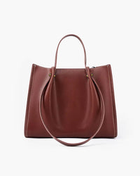 Marie | Elegante Vegane Leder Tote Bag Minimalistische Schultertasche in Braun