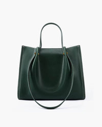 Marie | Elegante Vegane Leder Tote Bag Minimalistische Schultertasche in Grün