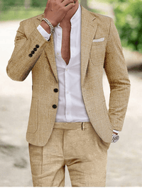 Maxime | Herren Sommeranzug Elegant Leicht Business Hochzeit Hell in Hellbraun