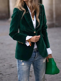 Elena | Blazer mit Knöpfen und Taschen in Grün