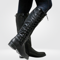 Odette | Damen Elegant Kniehohe Stiefel Mit Blockabsatz in Schwarz