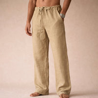 Eligio | Herren Bequeme Kordelzug Hose mit Taschen in Creme