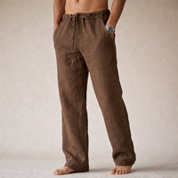 Eligio | Herren Bequeme Kordelzug Hose mit Taschen in Braun