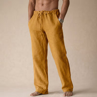 Eligio | Herren Bequeme Kordelzug Hose mit Taschen in Gold