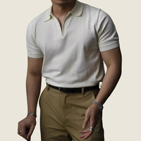 Elmar | Herren Poloshirt Mit Reißverschluss Sommer in Weiß