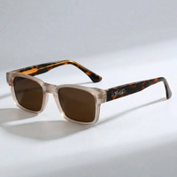 Nala | Quadratische Premium-Sonnenbrille in Grau Leopard