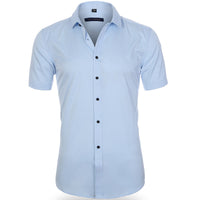 Emil | Herren Kurzarm Poloshirt knitterarm in Hellblau