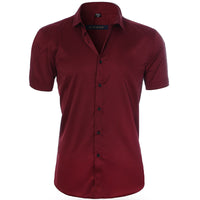 Emil | Herren Kurzarm Poloshirt knitterarm in Dunkelrot