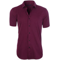 Emil | Herren Kurzarm Poloshirt knitterarm in Dunkelrosa