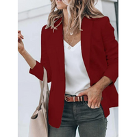 Emilia | Damen Taillierter Langarm Blazer in Burgunder