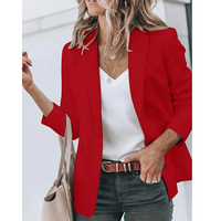 Emilia | Damen Taillierter Langarm Blazer in Rot