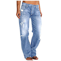 Emilia | Weite Used-Jeans mit hoher Taille in Hellblau