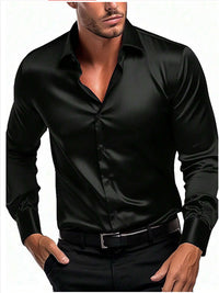 Emilian | Herren elegantes zeitloses Hemd in Schwarz