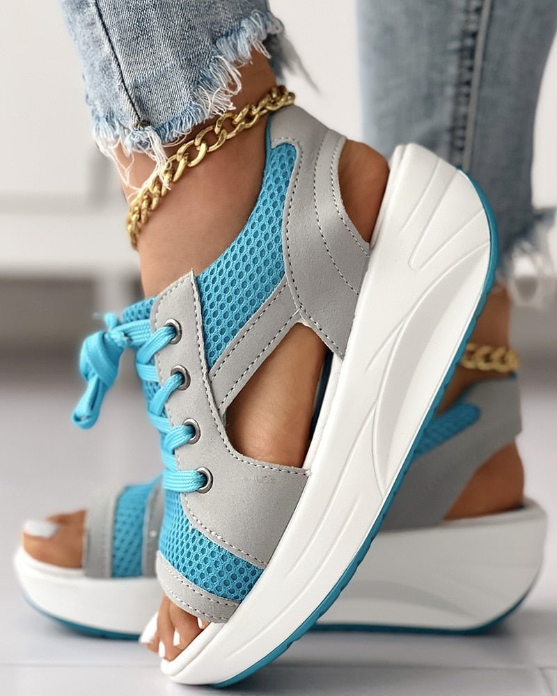 Damen Sommer Sandalen mit Plateausohle