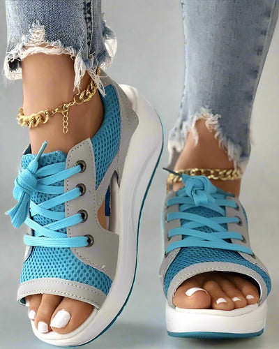 Damen Sommer Sandalen mit Plateausohle