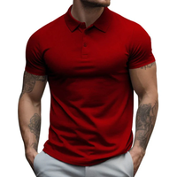 Emre | Herren Poloshirt Sportlich Sommer in Rot