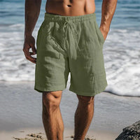 Ennio | Herren Strandhose Shorts mit Kordelzug in Dunkelgrün