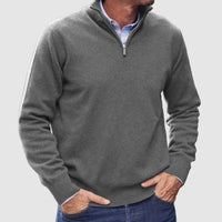 Erasmus | Herren Half-Zip Pullover Langarm Strickpullover in Grau